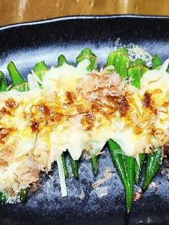オクラと新生姜のおかかチーズ焼き-レシピのメイン写真