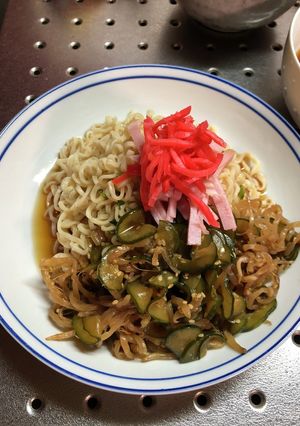有り合わせとサッポロ①番で冷やし中華風-レシピのメイン写真