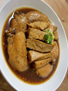 簡単！厚揚げと手羽先の煮物-レシピのメイン写真