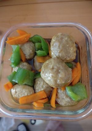 弁当おかず⑥ 肉団子甘酢合え-レシピのメイン写真