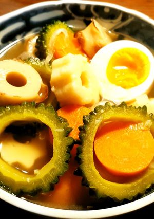 ゴーヤ、竹輪、竹輪麩の煮物　発酵玉葱-レシピのメイン写真