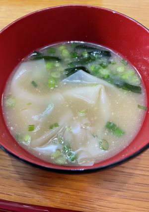 余った餃子＆雲呑の皮の味噌汁-レシピのメイン写真