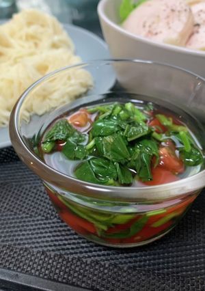 【素麺アレンジ】モロヘイヤのさっぱりつゆ-レシピのメイン写真