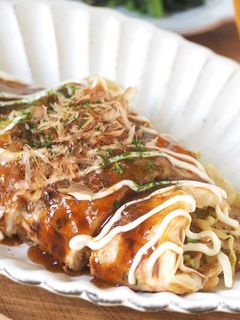 簡単♪お好み焼き風薄焼き餅-レシピのメイン写真