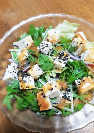 豆腐の味噌ドレッシングサラダ-レシピのメイン写真