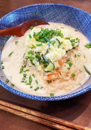牛乳とポテトサラダでクリーミー冷やし麺-レシピのメイン写真