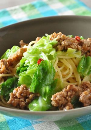 肉みそと春キャベツのパスタ-レシピのメイン写真