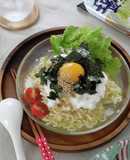 ふわふわ卵と焼き海苔の冷やし塩ラーメン