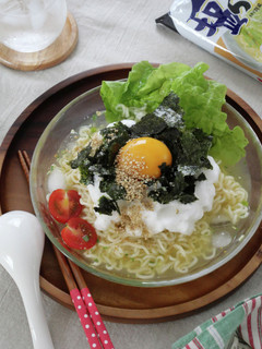 ふわふわ卵と焼き海苔の冷やし塩ラーメン-レシピのメイン写真