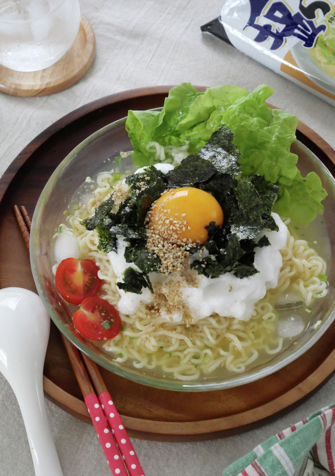 ふわふわ卵と焼き海苔の冷やし塩ラーメン-レシピのメイン写真