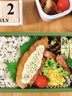 白身魚フライのっけ弁当 21/7.12-レシピのメイン写真