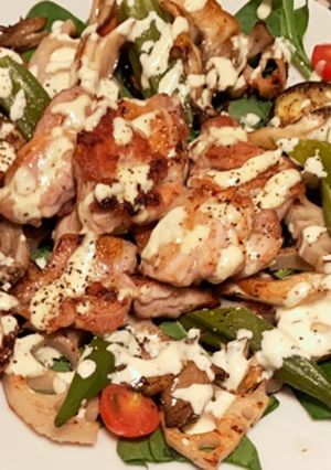 秋野菜と鶏もも肉のホットサラダ-レシピのメイン写真
