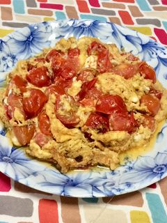 超簡単☆うま塩!中華風トマトたまご炒め♫-レシピのメイン写真