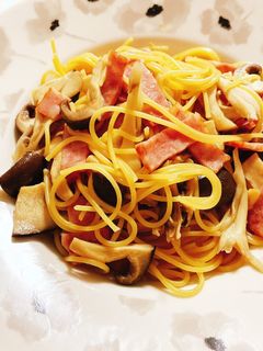 ワンポット♡キノコとベーコンの和風パスタ-レシピのメイン写真
