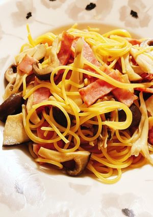 ワンポット♡キノコとベーコンの和風パスタ-レシピのメイン写真