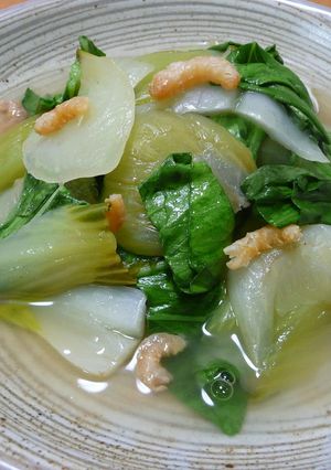 チンゲン菜と干しえびの簡単炒め煮-レシピのメイン写真