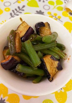 冷凍揚げ茄子とインゲンのレンジ蒸し-レシピのメイン写真