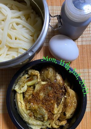 焼き茄子の冷やしうどん弁当-レシピのメイン写真