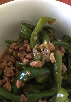 大豆のお肉でししとう炒め煮-レシピのメイン写真