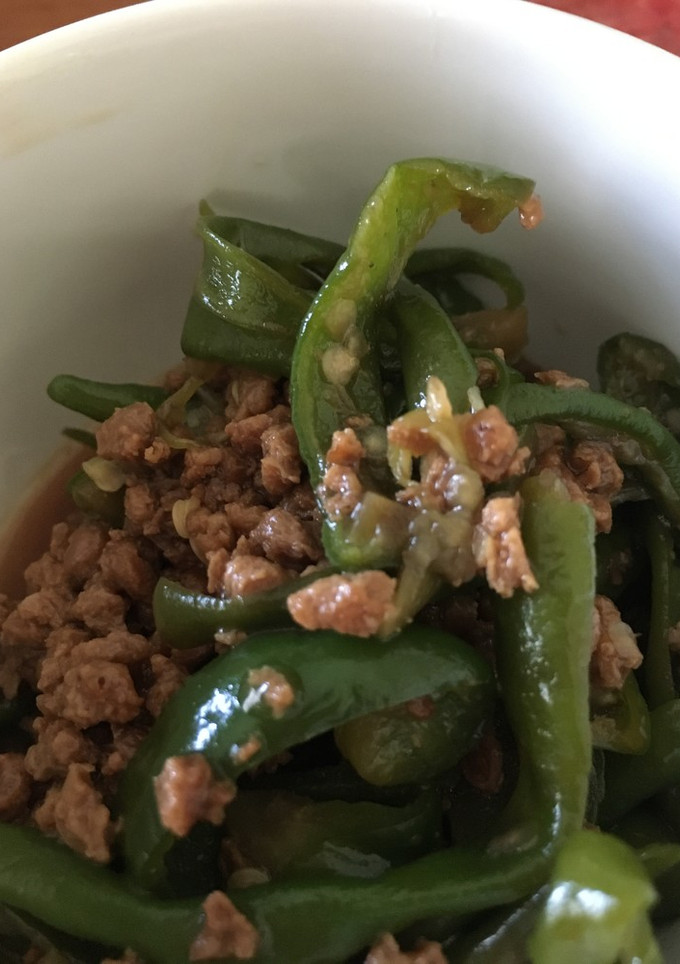 大豆のお肉でししとう炒め煮-レシピのメイン写真