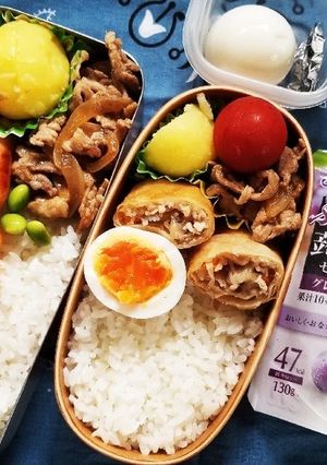 生姜焼き&春巻弁当(7.13)-レシピのメイン写真