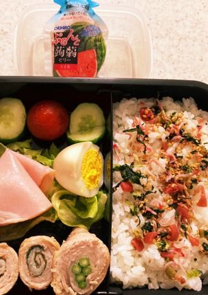 ニンニクの芽と大葉肉巻　高校生男子弁当-レシピのメイン写真