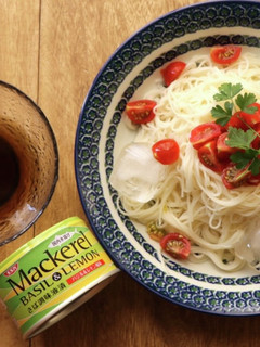 一気にイタリアン!レモンバジルサバ缶素麺-レシピのメイン写真