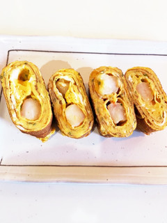冷凍むきえびで♪てんむす風卵焼き-レシピのメイン写真