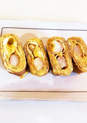 冷凍むきえびで♪てんむす風卵焼き-レシピのメイン写真
