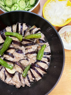 フライパンで茄子の重ね蒸し-レシピのメイン写真