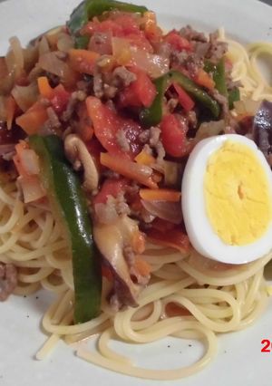 野菜たっぷりミートスパゲッティ-レシピのメイン写真