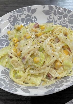 米粉で作ったキャベツのクリームパスタ-レシピのメイン写真