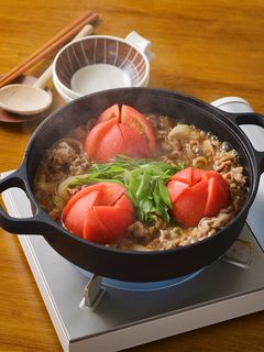 まるごとトマトと豚のすきやき鍋-レシピのメイン写真