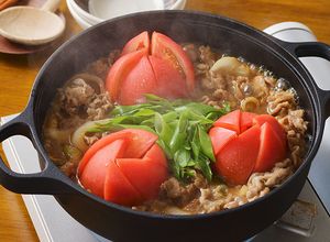 まるごとトマトと豚のすきやき鍋-レシピのメイン写真