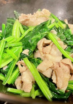 豚ばらとほうれん草の炒め物-レシピのメイン写真
