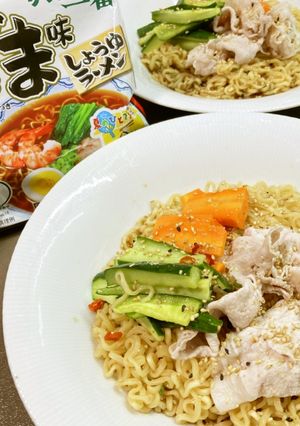 豚肉＆ピクルスで、冷やしあえ麺-レシピのメイン写真