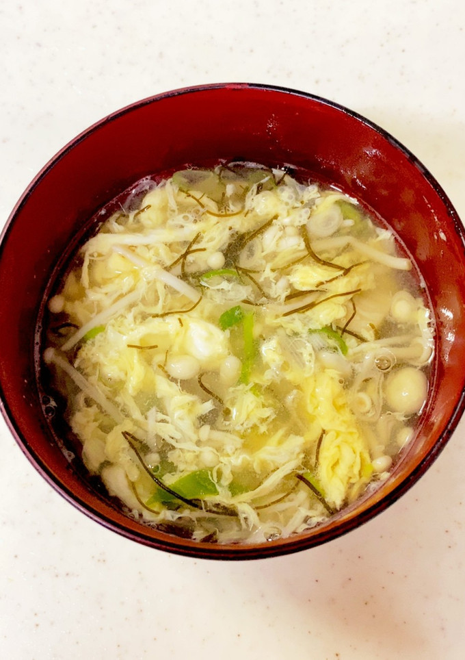 もずく えのき かきたま味噌汁^^-レシピのメイン写真