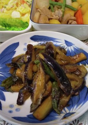 茄子とピーマンの大葉味噌炒め⭐︎油なし-レシピのメイン写真