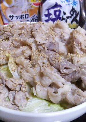レンチン塩豚レタス和え麺-レシピのメイン写真