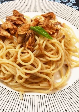 水漬けパスタ鯖トマト缶で冷製カッペリーニ-レシピのメイン写真