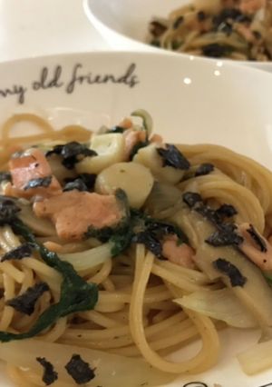 スモークサーモンで和風ガリバタ醤油パスタ-レシピのメイン写真