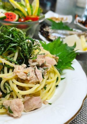 和えるだけ！ツナと大葉の和風パスタ-レシピのメイン写真