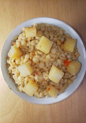 100%押し麦の豆板醤味噌じゃがいも麦飯-レシピのメイン写真