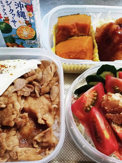 旦那弁当(7/14)生姜焼き丼-レシピのメイン写真