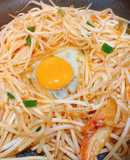 辛ラーメンの粉末で辛キムチもやし炒め