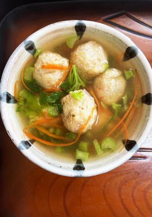 大豆つくねでニンニク醤油スープ-レシピのメイン写真