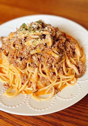 【簡単】ポルチーニ香るミートソースパスタ-レシピのメイン写真