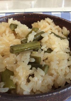 インゲン大量消費！インゲン炊き込みご飯-レシピのメイン写真