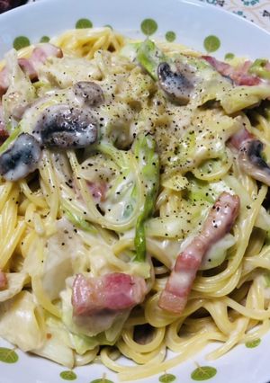 出汁醤油のクリームソースパスタ-レシピのメイン写真