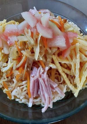 冷やしサッポロ一番スイカの皮甘酢漬け中華-レシピのメイン写真